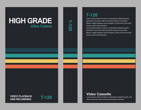 black and green retro vhs video cassette cover mockup vector 80s 90s nostalgia 