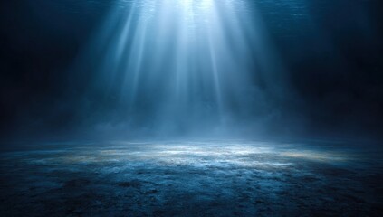 Underwater scene with a spotlight