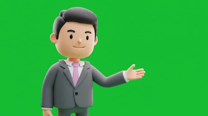 Animated businessman presenting - Powered by Adobe