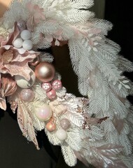 christmas wreath in the shape of wings	