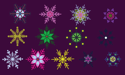 christmas snowflake icons