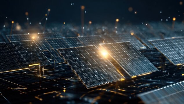 Abstract digital solar panels