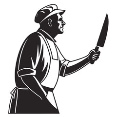 Butcher with knife
