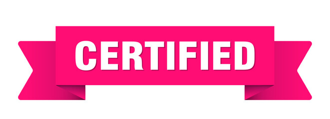 certified ribbon isolated on transparent background. certified ribbon
