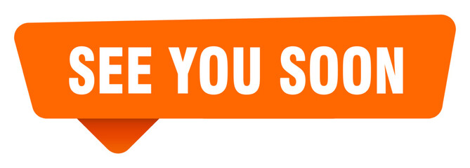 see you soon sticker. see you soon orange sign isolated on transpatent background