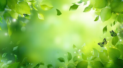 Obraz premium green leaves background