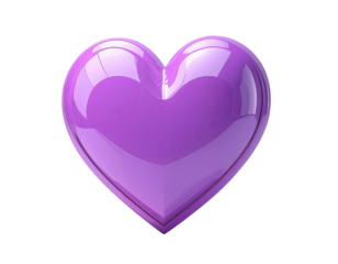 A glossy, vibrant purple heart shape (2)