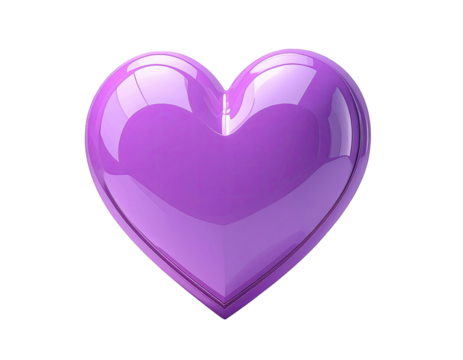 A glossy, vibrant purple heart shape (2)