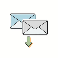 Incoming Mail Icon. Vector symbol for email, inbox and communication.