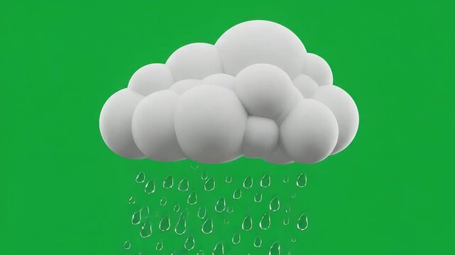 Animated cloud raining