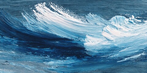 Abstract painting of turbulent waves