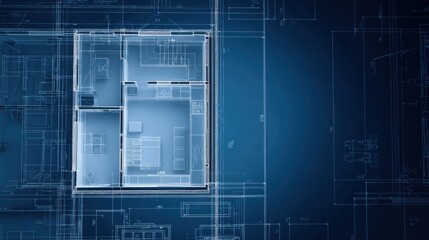 Blueprint of Modern Apartment Layout with Room Labels and Dimensions