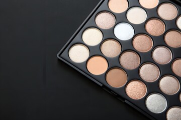 Neutral Eyeshadow Palette on Black Background