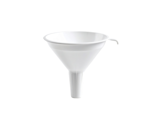 White plastic funnel with a handle (5)