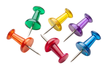 Set of push pins in different angles colorful office desk accessories