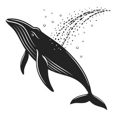 Whale spouting water