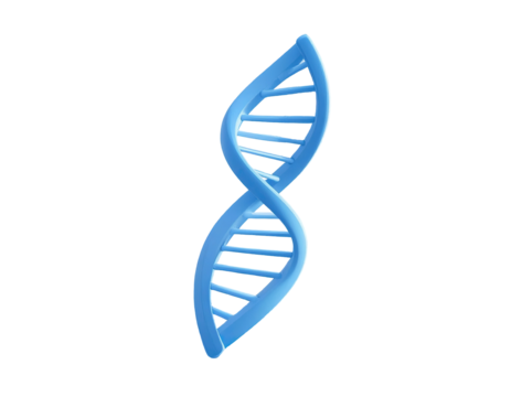 3D illustration of a double helix DNA structure in light blue