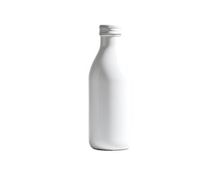 White, smooth, glass bottle with metal cap