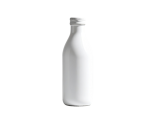 White, smooth, glass bottle with metal cap