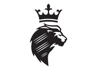 Vector head illustration of a wild lion with a black tribal tattoo design and an eagle face