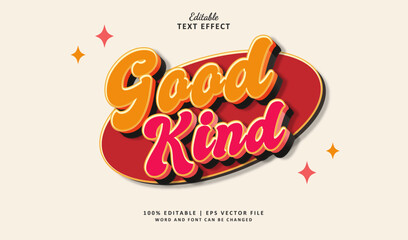 Good Kind Editable Text Effect Style 3d Groovy Retro Vintage