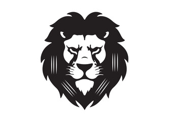 Vector head illustration of a wild lion with a black tribal tattoo design and an eagle face