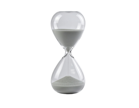 Clear hourglass with light gray sand (2)
