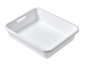 White rectangular plastic storage container with handles