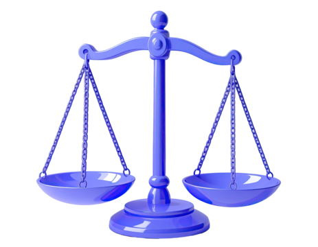 3D rendered purple balance scales (1)
