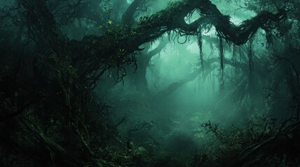 Enigmatic Green Forest Path