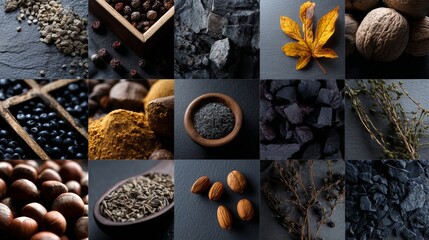 Creative collage ingredients photography lifestyle organic natural gourmet culinary inspiration stylish decor composition
