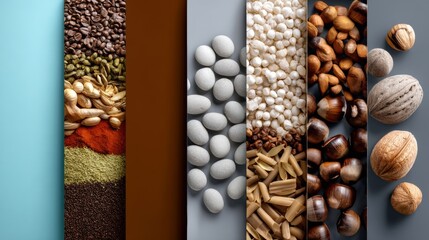 Creative collage ingredients photography lifestyle organic natural gourmet culinary inspiration stylish decor colorful arrangement