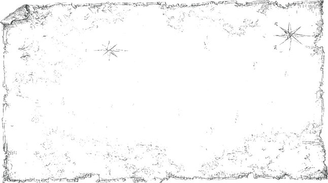 Torn parchment with compass rose aged paper