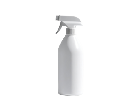 White plastic spray bottle, ribbed body