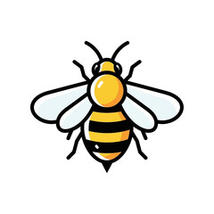 Stylized cartoon bee illustration with black outline