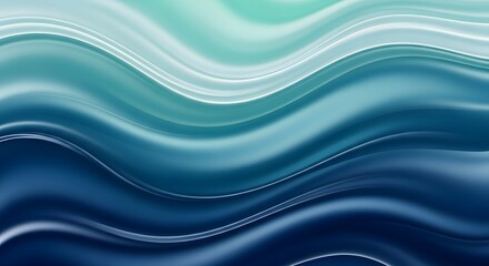 Fototapeta premium Abstract flowing waves of blue and teal colors.