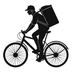 Fototapeta premium Delivery man riding bicycle