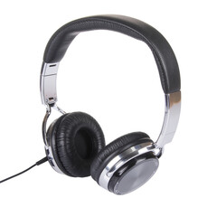 Leather and silver headphones over ear style for professional audio listening experiences isolated on transparent background