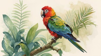 Fototapeta premium Colorful Parrot on a Branch
