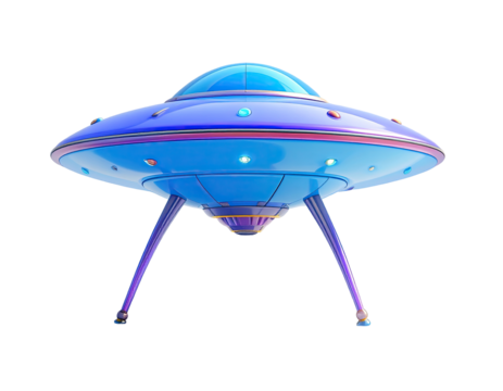 Purple-blue UFO,  futuristic,  glowing lights