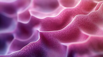 Petal skin under microscope as velvet textile with soft waves