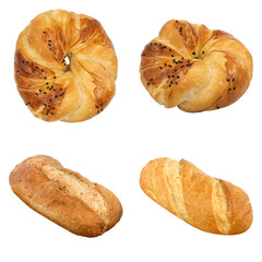 Traditional Turkish Simit and Tombul Breads with Sesame and Rustic Texture