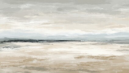 Abstract landscape painting, muted tones