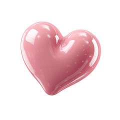 Playful 3D Cartoon Heart Design with Glossy Texture PNG
