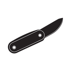Antique Pocket Knife With Blade Silhouette Vector