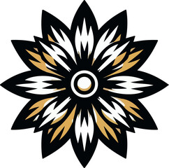 Fototapeta premium Black eyed susan logo icon vector white background .
