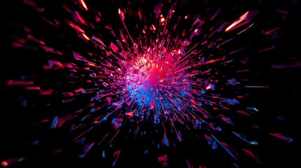 Obraz premium Explosive abstract nebula burst of vibrant red blue pink light energy background