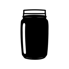 Vintage canning jar silhouette vector illustration for graphic design and crafts
