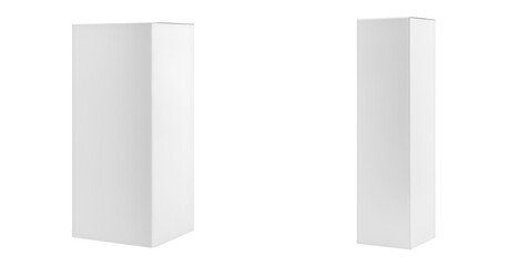 Rectangular Box Mockup Duo Featuring Tall and Short Packaging Variants in Clean Layout