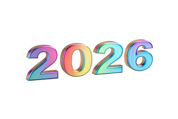 2026 numbers with a colorful finish art